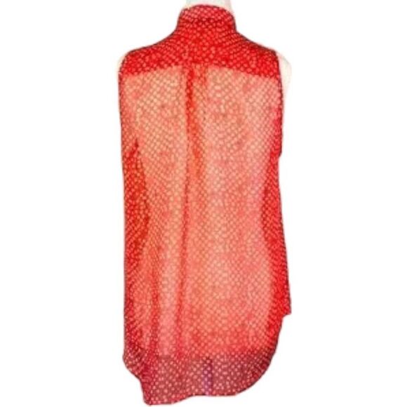 Anthropologie ZOA Orange Button Down Sleeveless Top - Picture 4 of 8